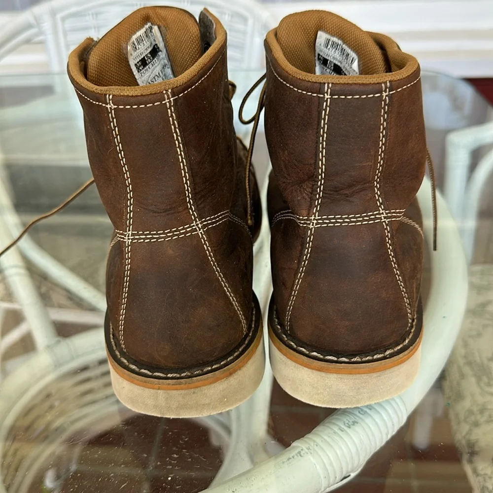 Carhartt Brown Leather Moc Toe Work Boots